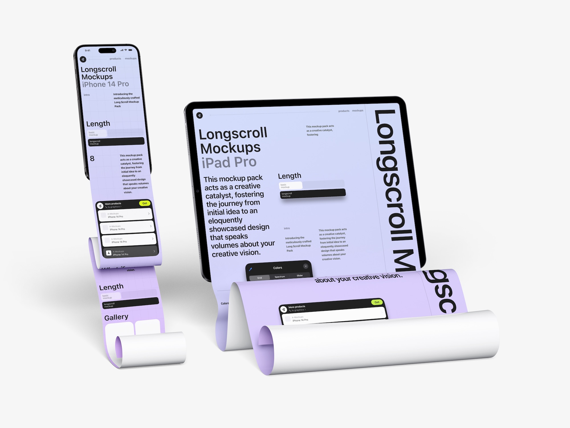 iPad and iPhone Longscroll Mockup, 006