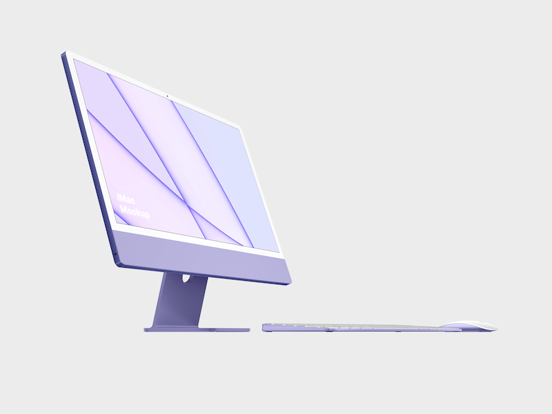 iMac 24-inch Realistic Mockups, Scene 02